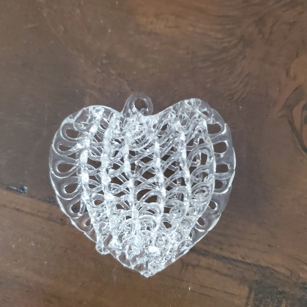 Vintage Set of 31 Spun Glass Heart Ornaments